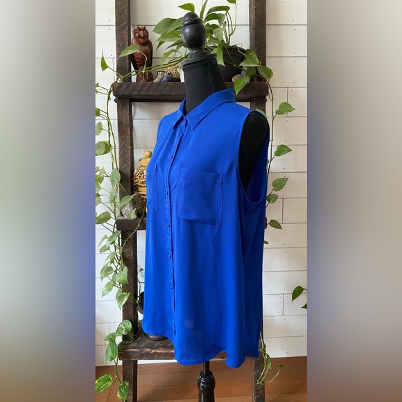 Apt 9: Elegant Royal Blue Button Down Shirt - Picture 7 of 17